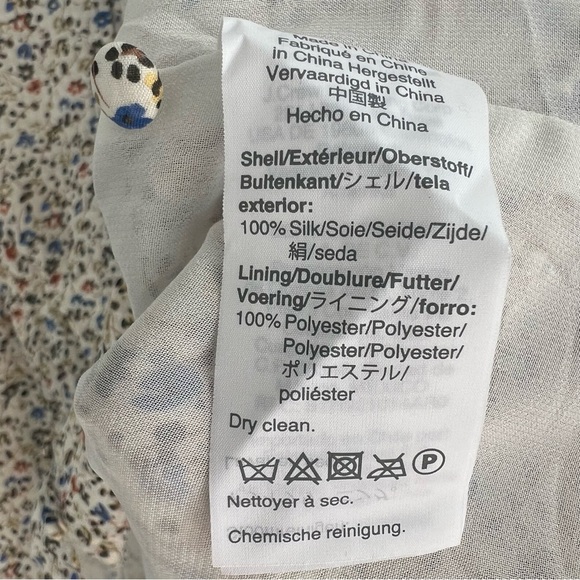 Madewell Silk V-Neck Peplum Popover Top Fieldwalk Floral Cottagecore Sz S Romant - Picture 13 of 14